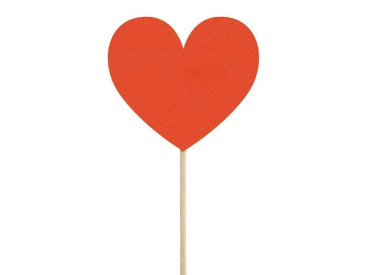 Valentines Heart Cupcake Toppers x 6 Cake Topper Red Heart Cupcake Toppers x 6