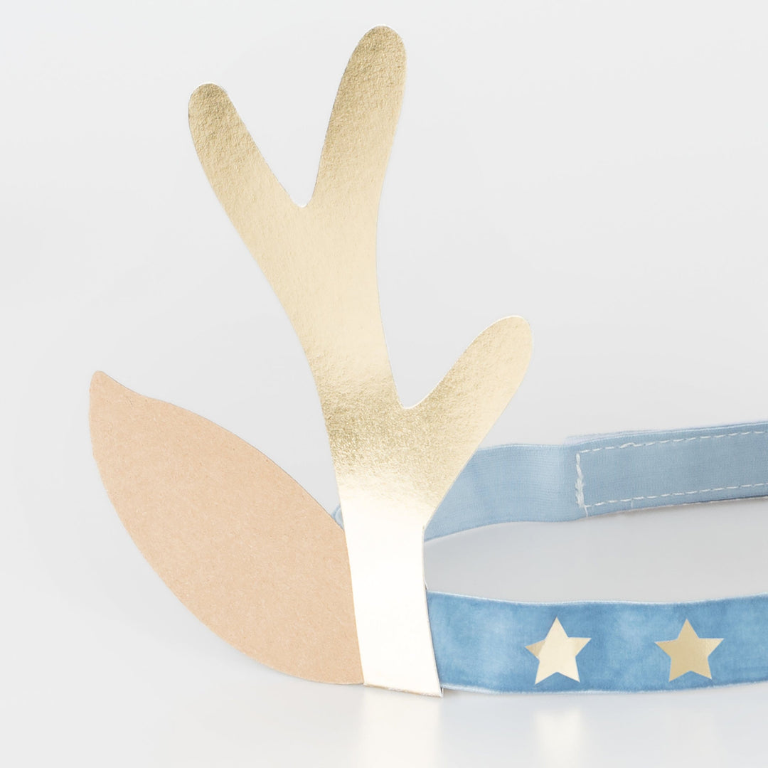 Velvet Antler Christmas Party Headbands x 8 | Meri Meri Christmas Party Party Hats Velvet Antler Christmas Party Headbands x 8