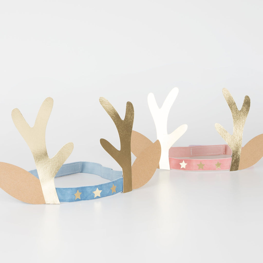 Velvet Antler Christmas Party Headbands x 8 | Meri Meri Christmas Party Party Hats Velvet Antler Christmas Party Headbands x 8