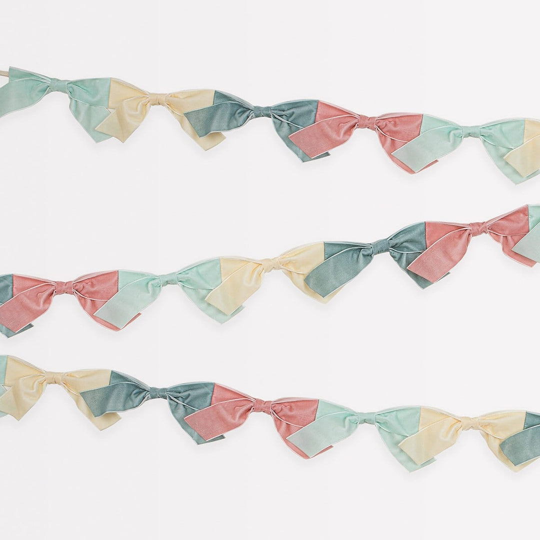Velvet Bow Garland - Meri Meri Party Supplies Bunting Velvet Bow Garland