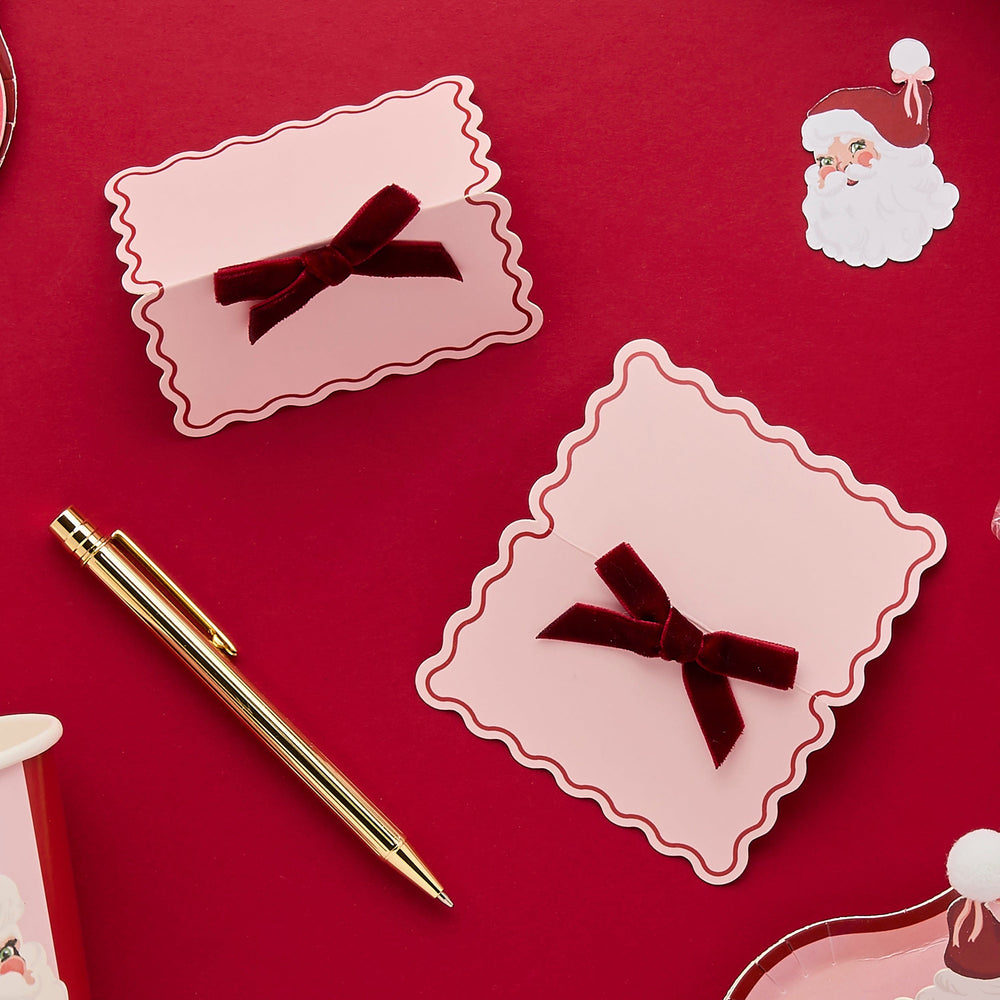 Velvet Bow Place Cards x 8 place cards Velvet Bow Place Cards x 8