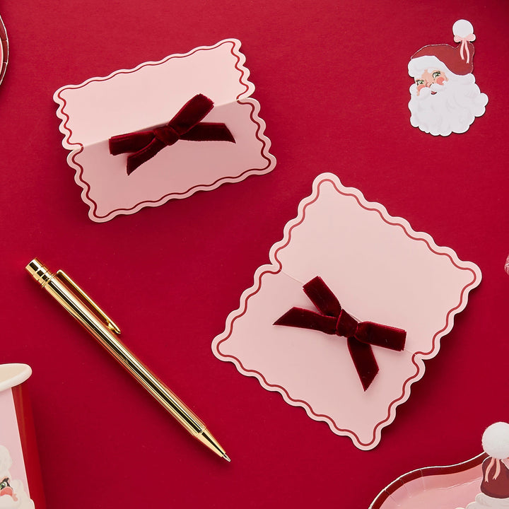 Velvet Bow Place Cards x 8 place cards Velvet Bow Place Cards x 8
