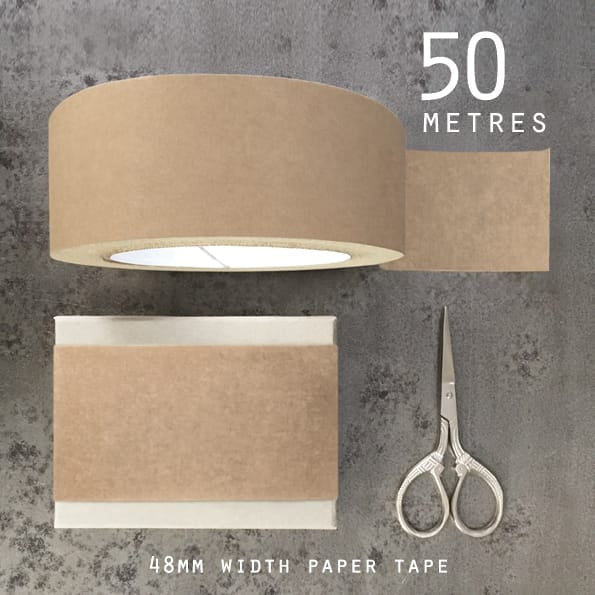 Very Wide Brown Paper Tape, 48mm Plain | East of India Gift Wrap East of India Very Wide Brown Paper Tape - 48mm Plain