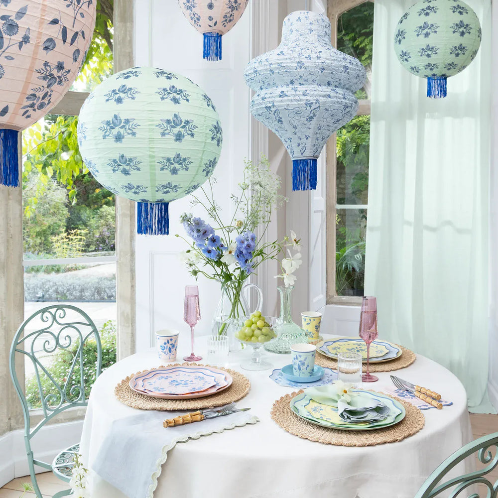 Vintage Botanical Lanterns x 3 | Meri Meri Hanging Lanterns Decorations Vintage Botanical Party Lanterns x 3