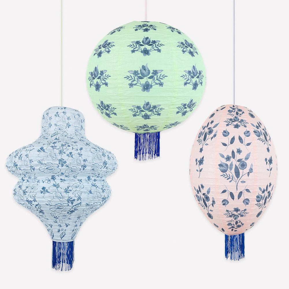 Vintage Botanical Lanterns x3 | Meri Meri | Little Big Party Decorations Vintage Botanical Lanterns x3