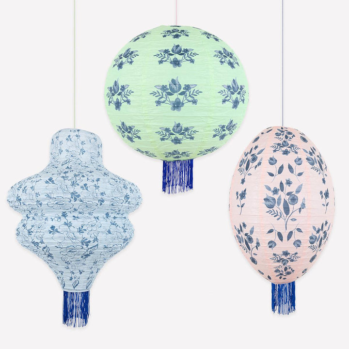 Vintage Botanical Lanterns x3 | Meri Meri | Little Big Party Decorations Vintage Botanical Lanterns x3
