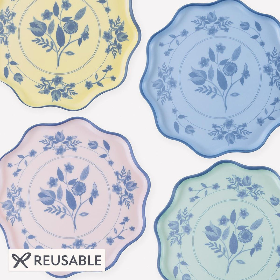 Vintage Botanical Reusable Large Party Plates x 4 | Meri Meri party plates Vintage Botanical Reusable Large Party Plates x 4