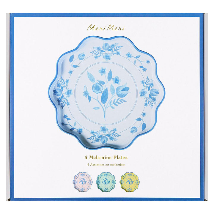 Vintage Botanical Reusable Large Party Plates x 4 | Meri Meri party plates Vintage Botanical Reusable Large Party Plates x 4