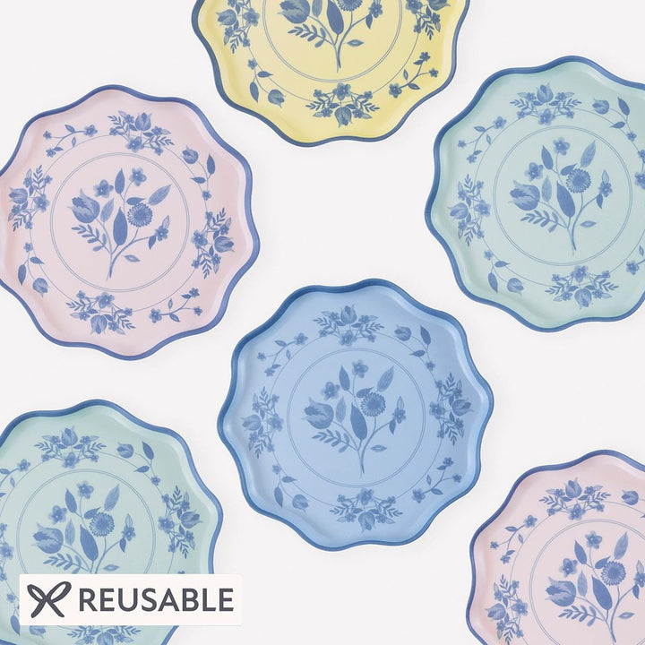 Vintage Botanical Reusable Small Plates x 4 | Party Tableware UK Tableware Vintage Botanical Reusable Small Plates x 4