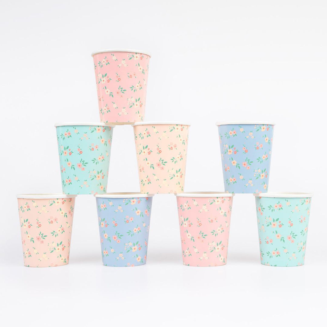 Vintage Ditsy Party Cups x 8 | Meri Meri party cups Vintage Ditsy Party Cups x 8