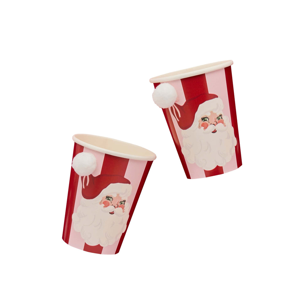 Vintage Santa Paper Cups - Pack of 8 party cups Vintage Santa Paper Cups - Pack of 8