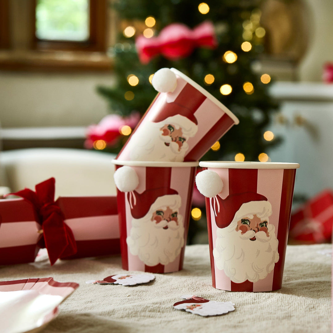 Vintage Santa Paper Cups - Pack of 8 party cups Vintage Santa Paper Cups - Pack of 8