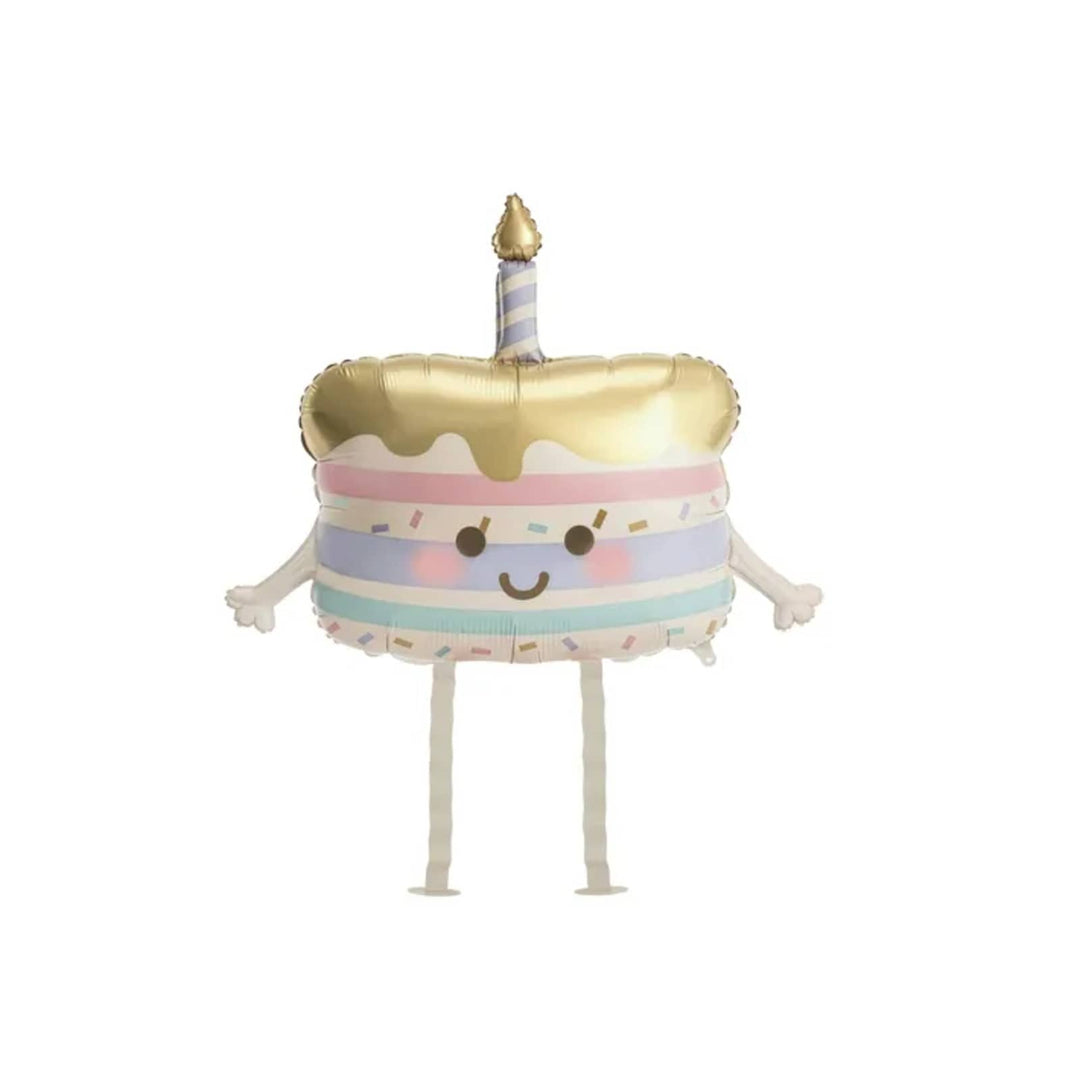 Walking Birthday Cake Foil Balloon - Birthday Balloons Foil Balloon Walking Birthday Cake Foil Balloon