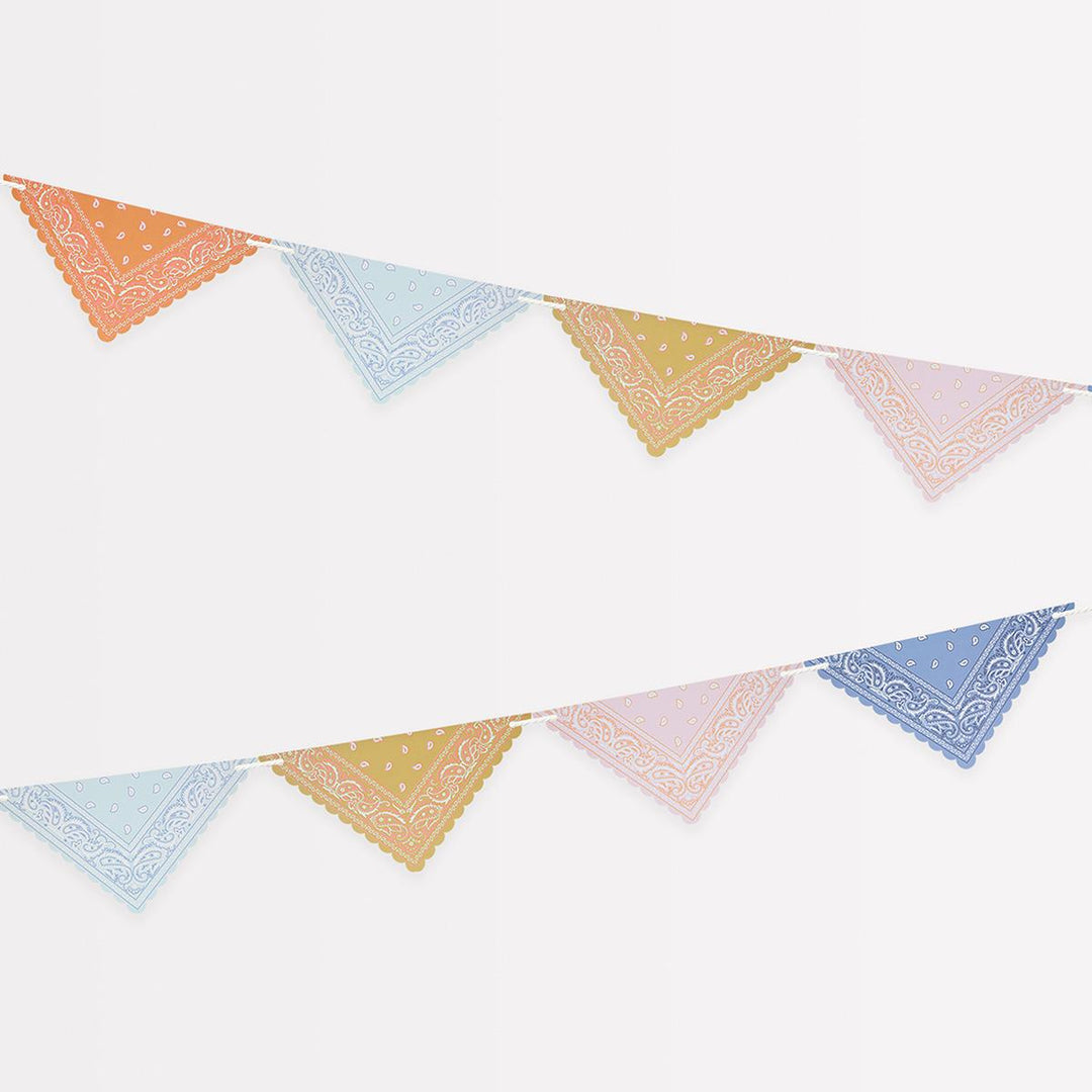 Western Bandana Flag Garland | Cowboy Party UK Party Decorations Western Bandana Flag Garland