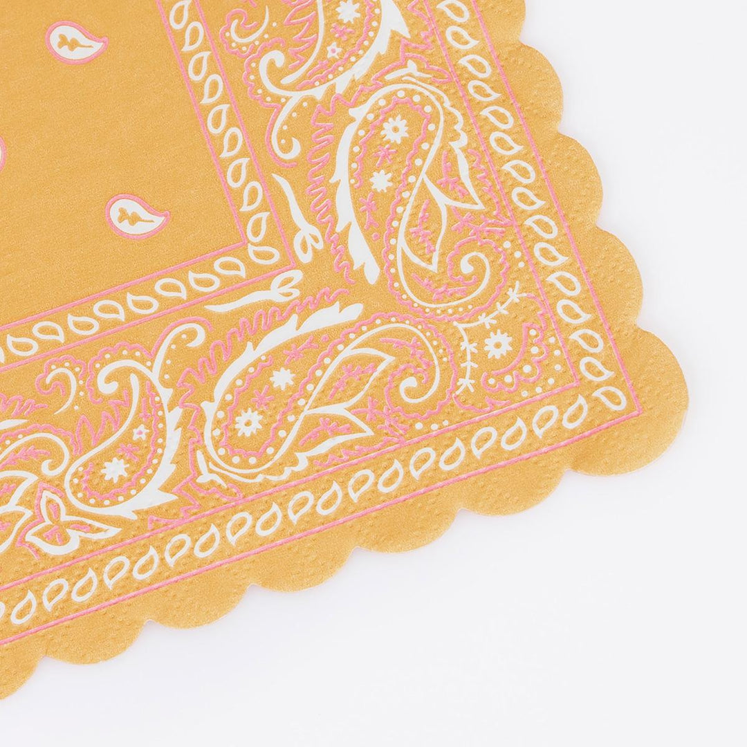 Western Bandana Small Napkins x 16 | Party Tableware UK Napkins Western Bandana Small Napkins x 16