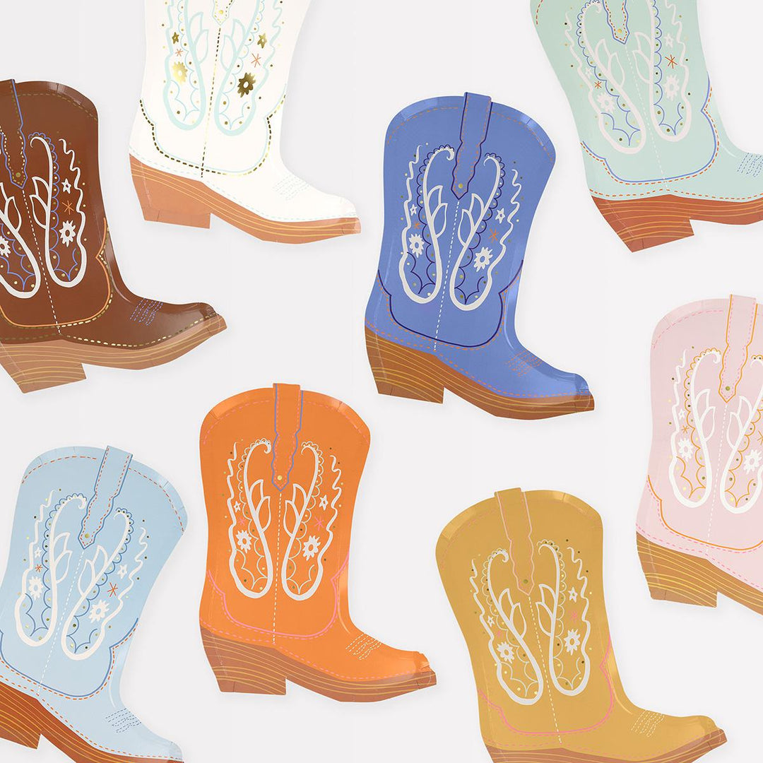 Western Boot Plates x 8 | Party Tableware UK Plates Western Boot Plates x 8