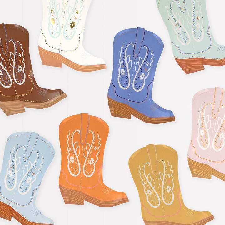 Western Boot Plates x 8 | Party Tableware UK Plates Western Boot Plates x 8