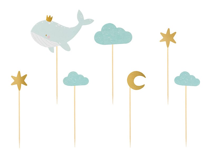 Cake Topper Whale Theme Cake Toppers - set of 7