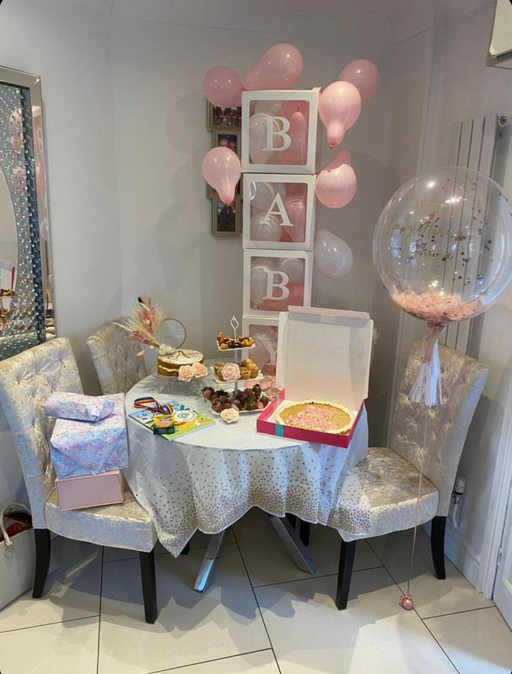 White Baby Shower Blocks Balloons White Baby Shower Blocks