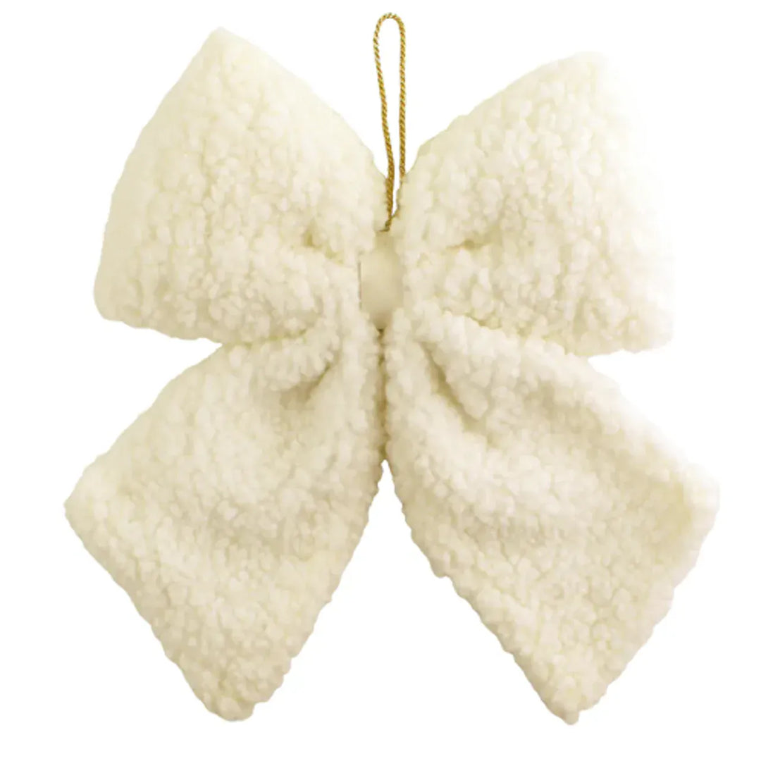 White Boucle Bow Hanging Decoration (32cm) Bunting White Boucle Bow Hanging Decoration (32cm)