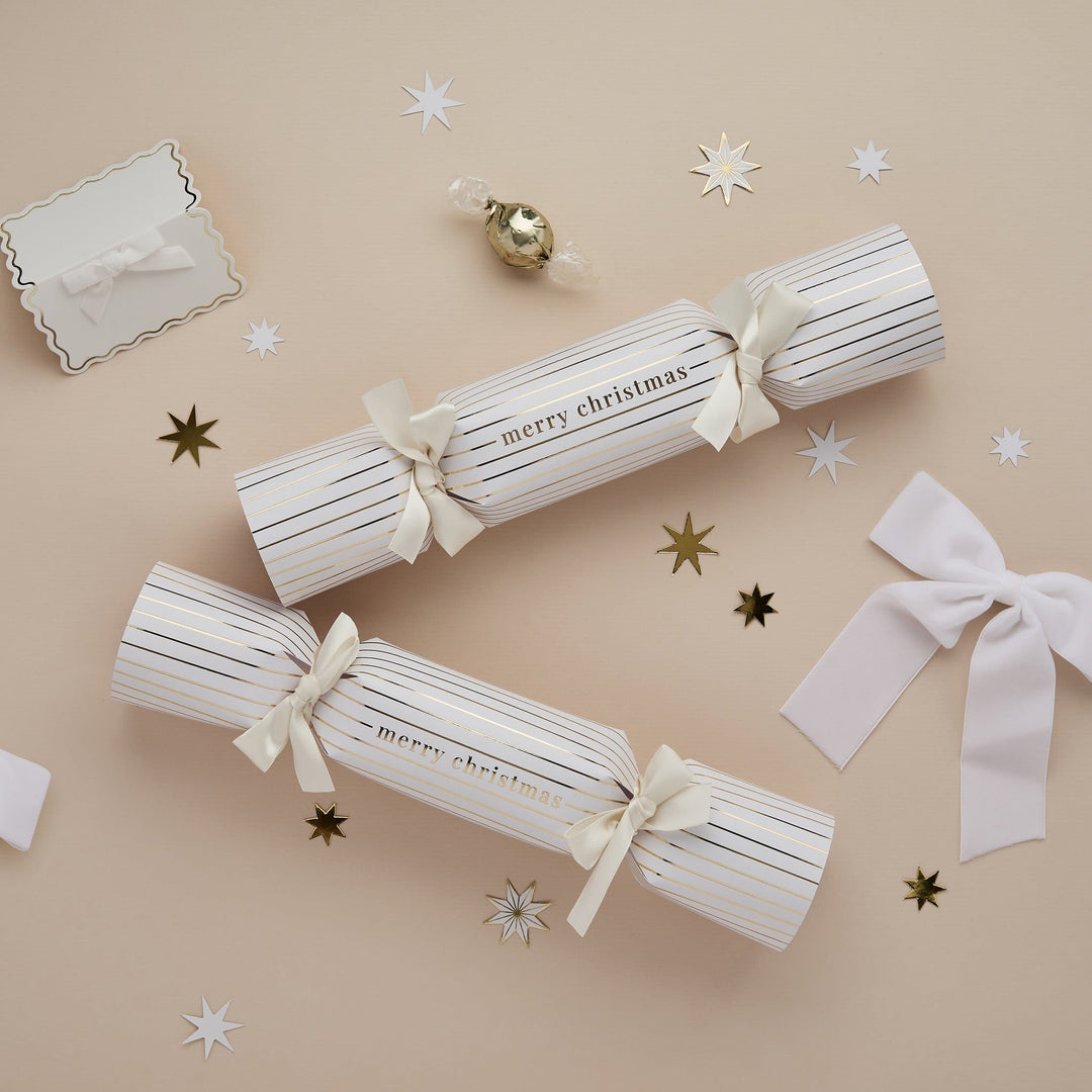 White Christmas Fill Your Own Crackers x 6 | Hootyballoo Cracker Kit christmas crackers White Christmas Fill Your Own Crackers x 6