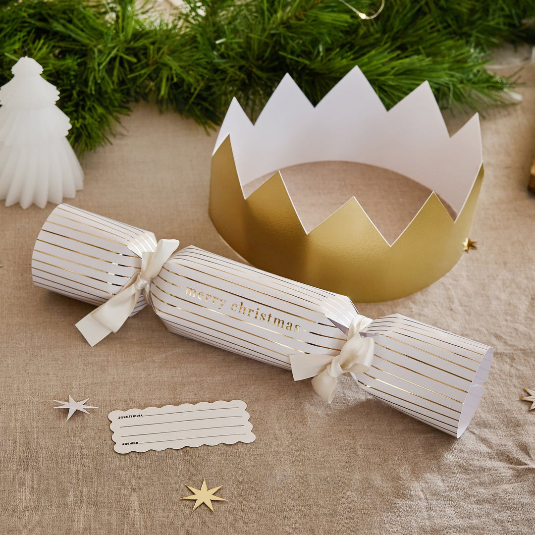 White Christmas Fill Your Own Crackers x 6 | Hootyballoo Cracker Kit christmas crackers White Christmas Fill Your Own Crackers x 6