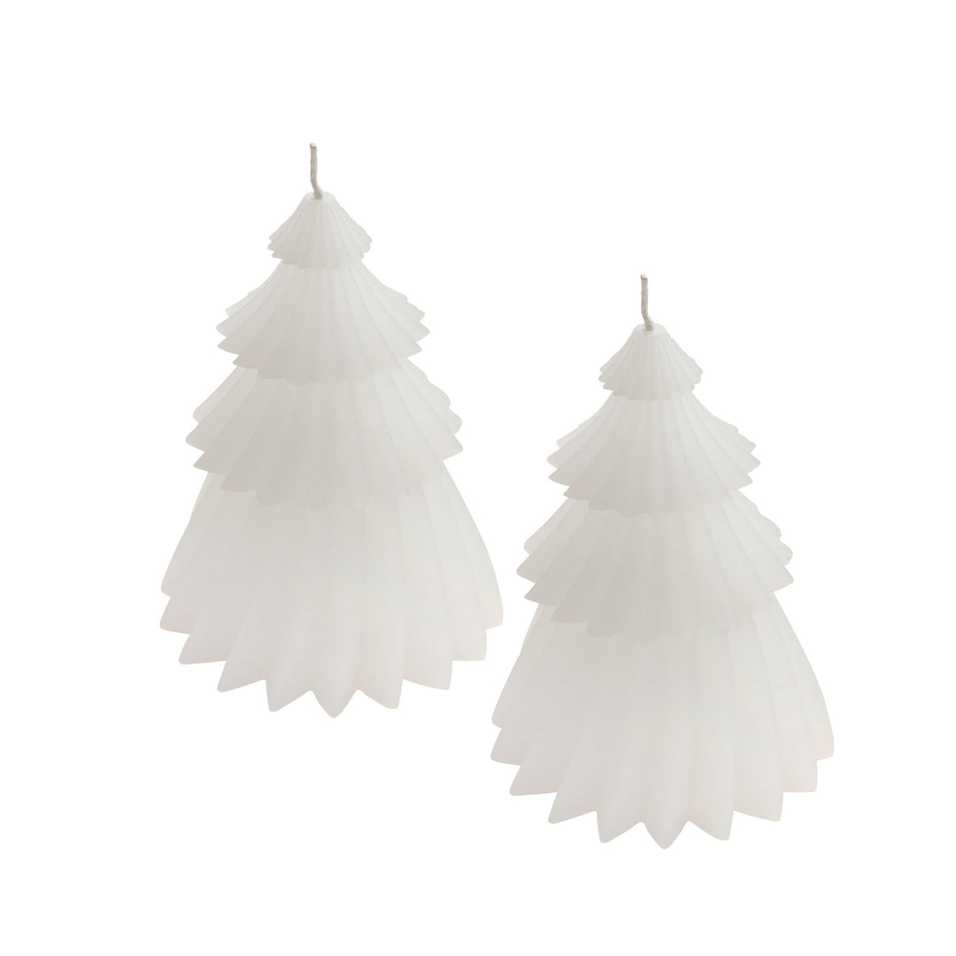 White Christmas Tree Candles x 2 | Hootyballoo Christmas Candles Candle White Christmas Tree Candles x 2