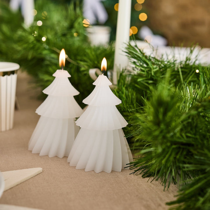 White Christmas Tree Candles x 2 | Hootyballoo Christmas Candles Candle White Christmas Tree Candles x 2