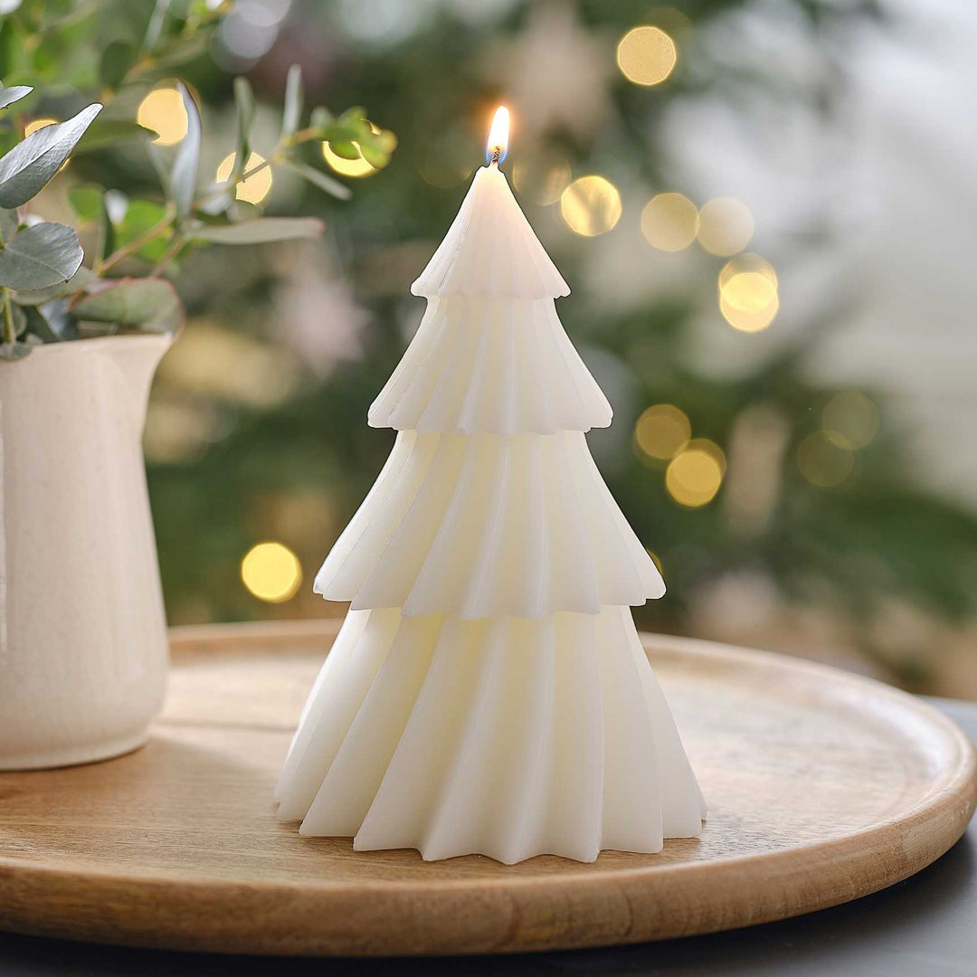 Candle White Christmas Tree Shaped Candle