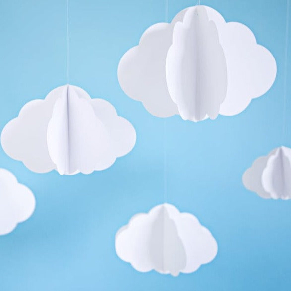White Cloud Paper Napkins - Baby Shower Party Decorations Cloud Theme Paper Napkins White Cloud Hanging Decorations (3)