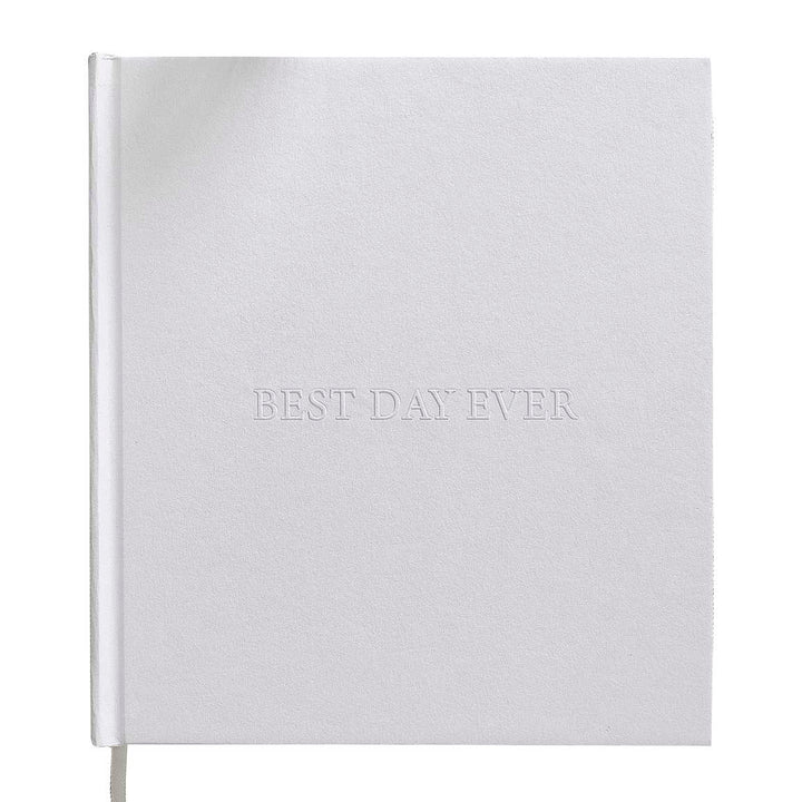 guestbook White Embossed Best Day Ever Wedding Photo Album
