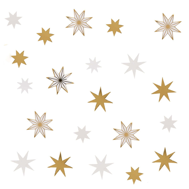 White &amp; Gold Star Table Scatter | Hootyballoo Christmas Table Confetti christmas decorations White &amp; Gold Star Table Scatter
