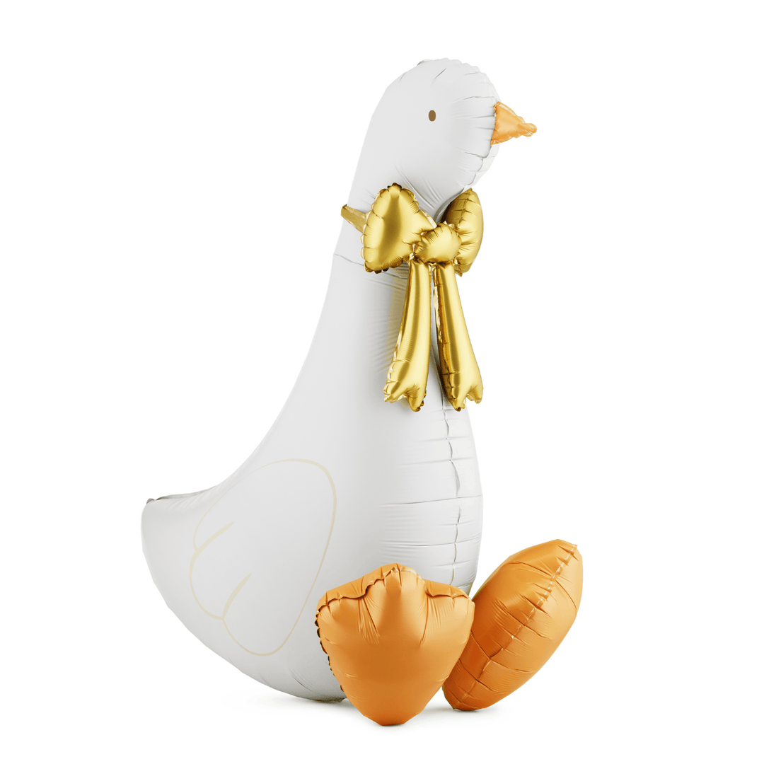 White Goose with Bow Foil Balloon Foil Ballooon White Goose with Bow Foil Balloon