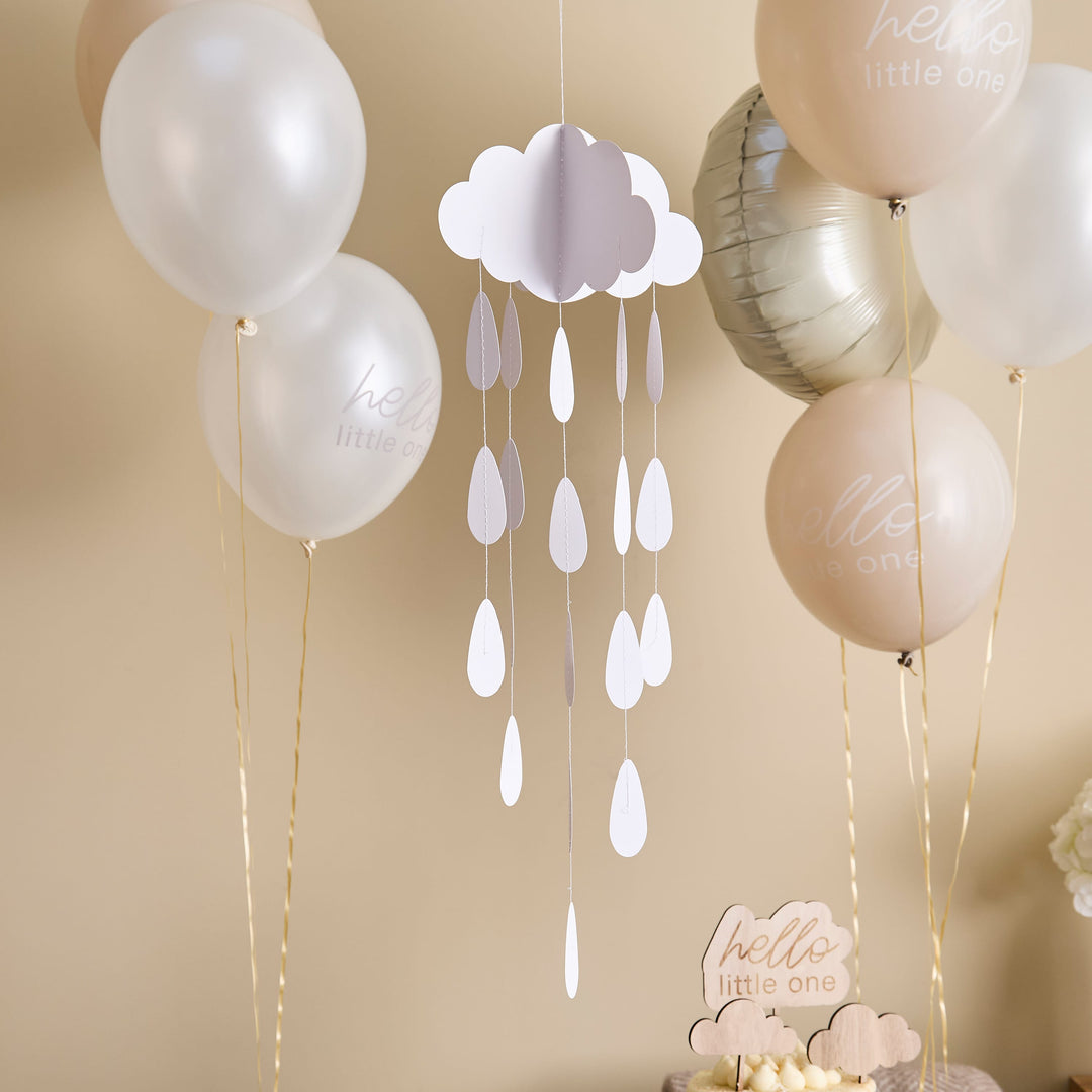White Hanging Cloud Decoration | Baby Shower Supplies UK Party Decorations White Hanging Cloud Baby Shower Decoration