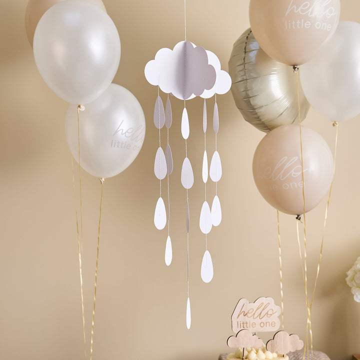 White Hanging Cloud Decoration | Baby Shower Supplies UK Party Decorations White Hanging Cloud Baby Shower Decoration