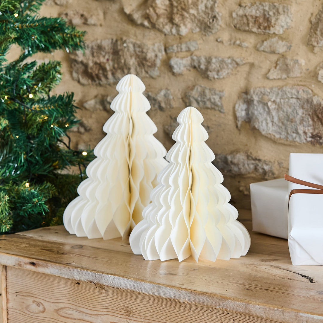 White Honeycomb Christmas Trees x 2 | Hootyballoo Christmas Decorations christmas decorations White Honeycomb Christmas Trees x 2