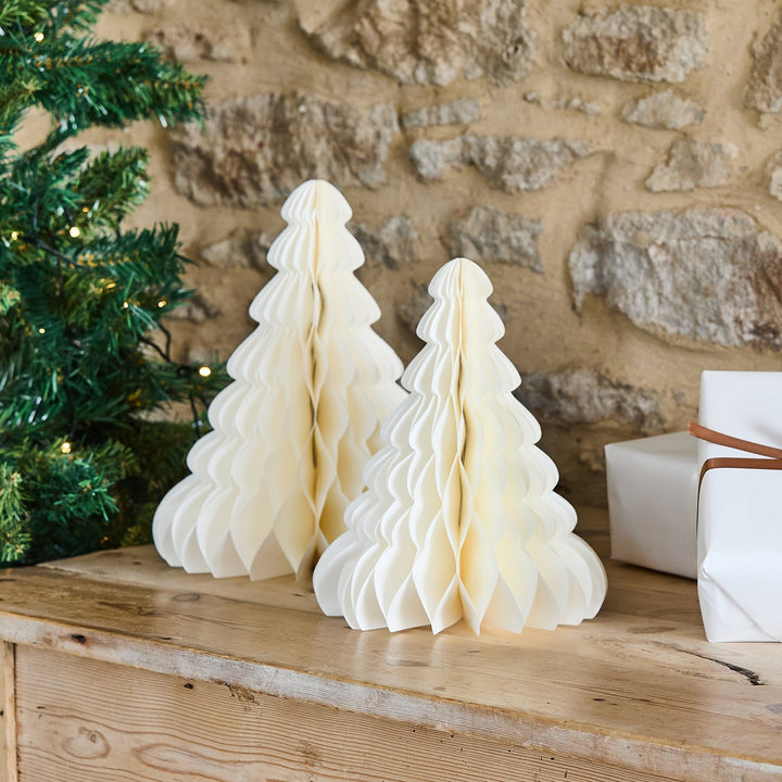 White Honeycomb Christmas Trees x 2 | Hootyballoo Christmas Decorations christmas decorations White Honeycomb Christmas Trees x 2