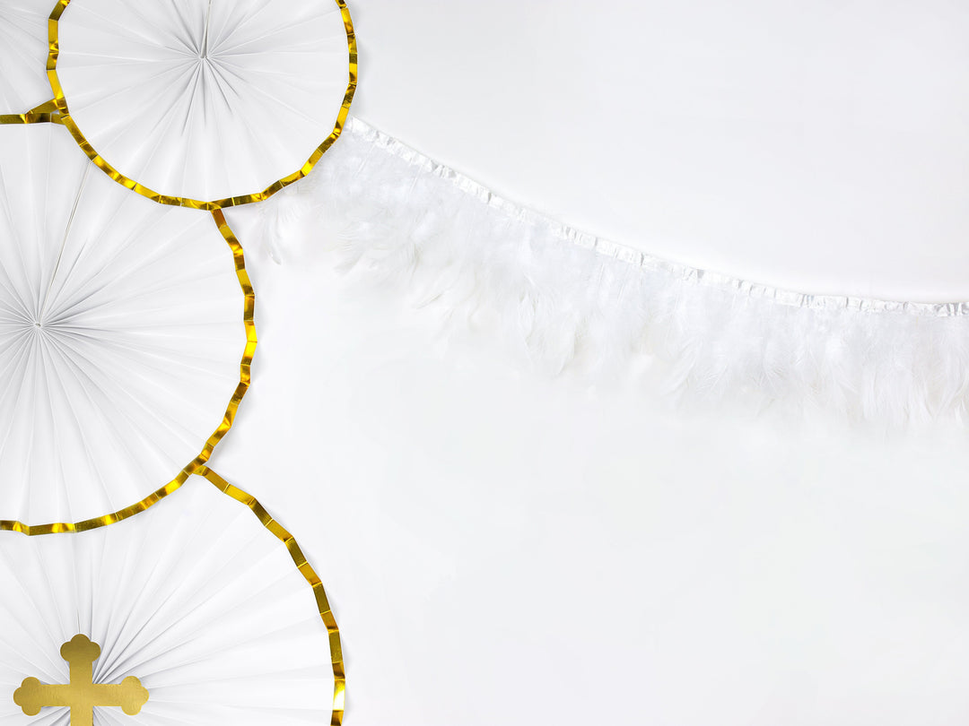 White & Metallic Gold Party Fans x 3 Party Supplies White & Metallic Gold Party Fans x 3