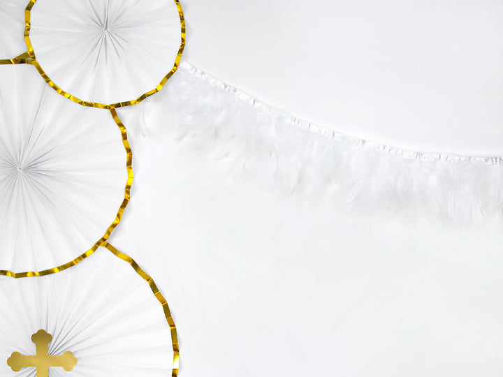 White & Metallic Gold Party Fans x 3 Party Supplies White & Metallic Gold Party Fans x 3