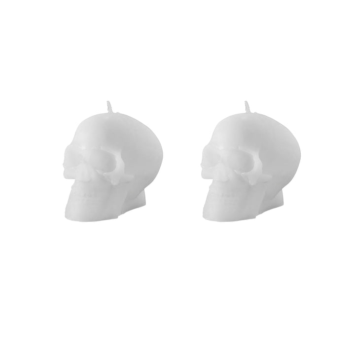 White Mini Skull Candles x 2 Candles White Mini Skull Candles x 2