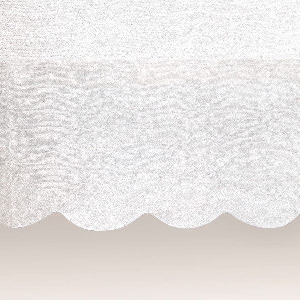 White Scalloped Paper Party Tablecover - White Party Supplies table cover White Scalloped Paper Party Tablecover