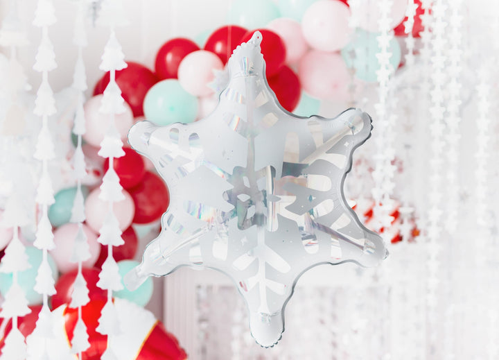 White Snowflake Foil Balloon Foil Balloon White Snowflake Foil Balloon