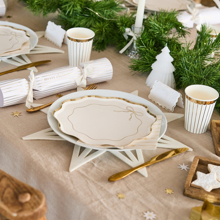 White Star Felt Placemats x 4 | Hootyballoo Christmas Tableware Tableware White Star Felt Placemats x 4