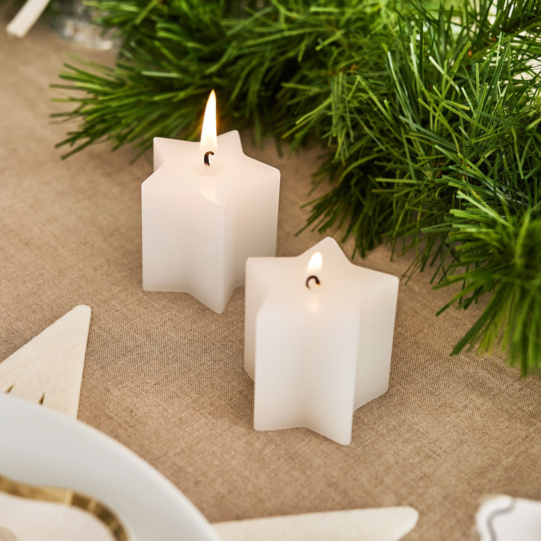 White Star Tea Light Candles x 2 | Hootyballoo Christmas Candles Candle White Star Tea Light Candles x 2