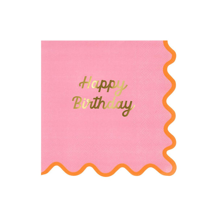 Wiggle Edge Happy Birthday Large Party Napkins x 16 | Meri Meri party napkins Wiggle Edge Happy Birthday Large Party Napkins x 16