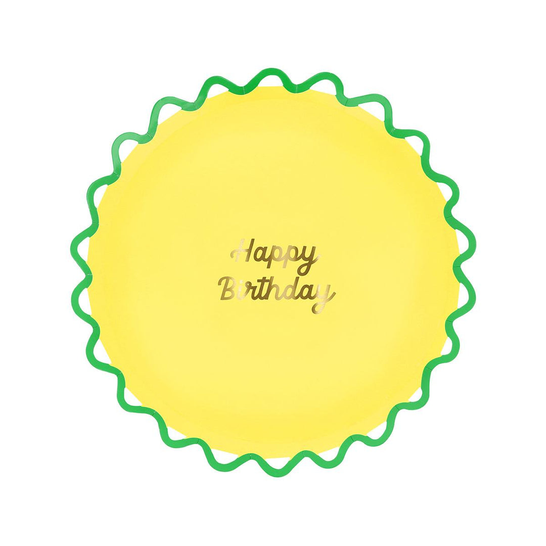 Wiggle Edge Happy Birthday Side Party Plates x 8 | Meri Meri party plates Wiggle Edge Happy Birthday Side Party Plates x 8