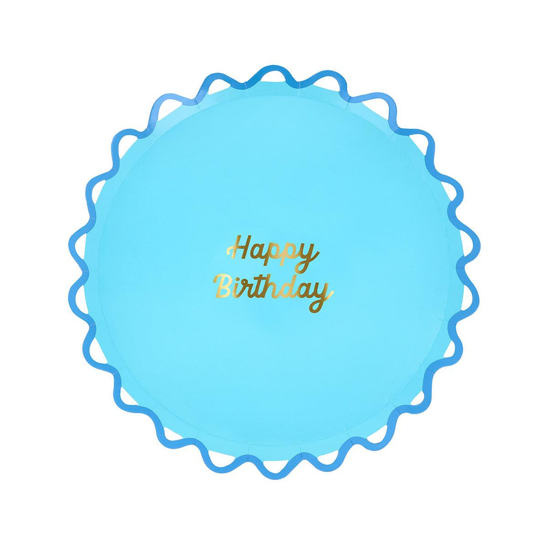 Wiggle Edge Happy Birthday Side Party Plates x 8 | Meri Meri party plates Wiggle Edge Happy Birthday Side Party Plates x 8