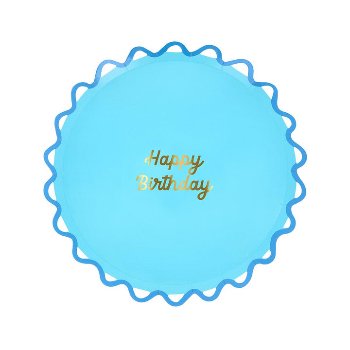 Wiggle Edge Happy Birthday Side Party Plates x 8 | Meri Meri party plates Wiggle Edge Happy Birthday Side Party Plates x 8