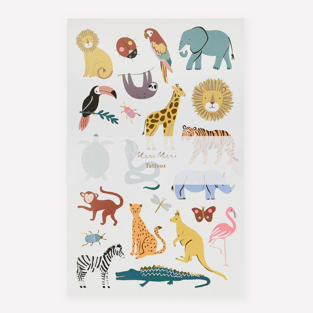 Wild Animals Temporary Tattoos x 2 sheets | Party Favours UK Temporary Tattoos Wild Animals Temporary Tattoos x 2 sheets