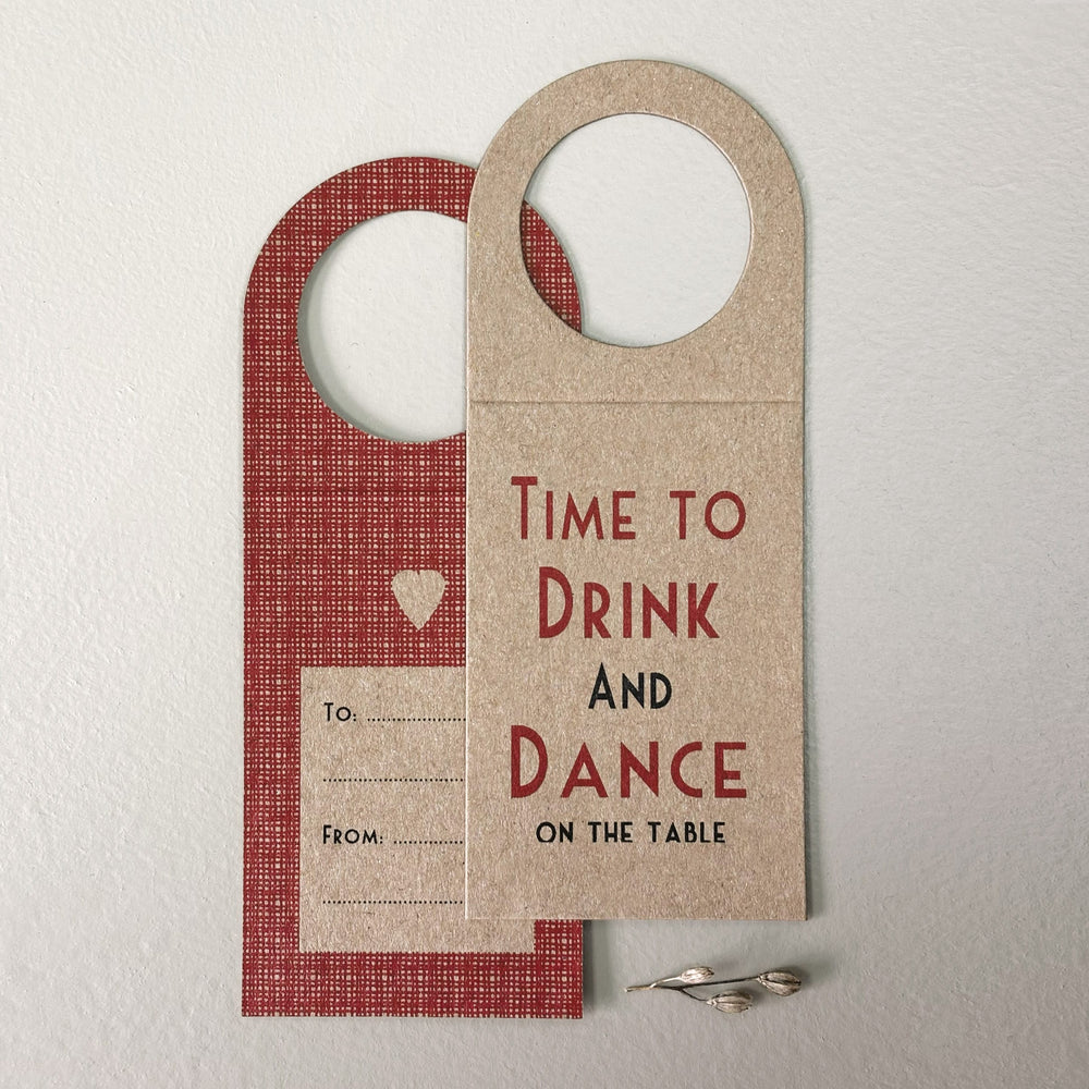 Wine Bottle Tags, Time to Drink, Pack of 4 | East of India Gift Tags East of India Wine Bottle Tags - Time to Drink, Pack of 4